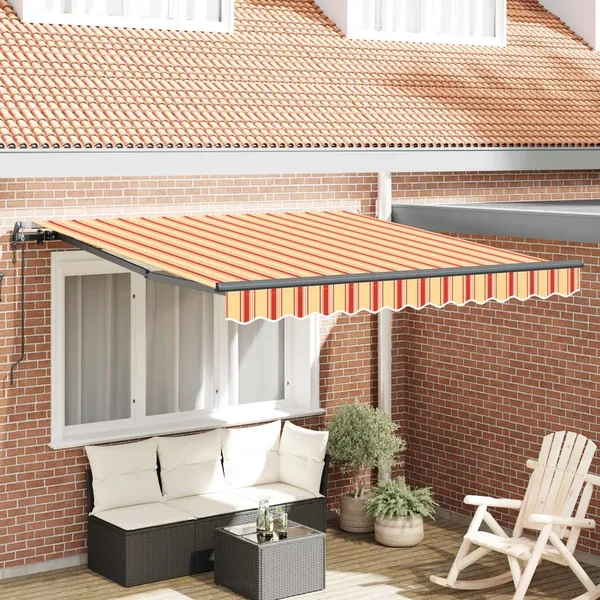 Auvent rétractable Jaune et Orange 350 x 250 cm