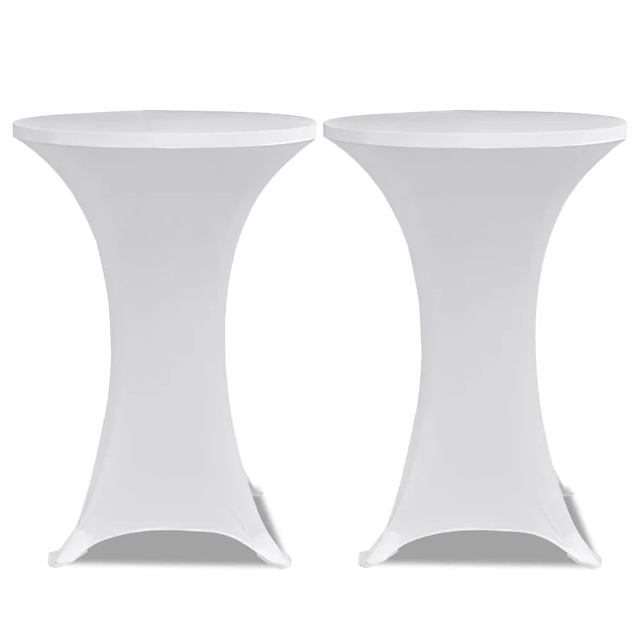 Housses élastiques de table Ø 70 cm Blanc 4 pcs - 3