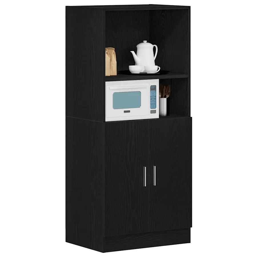 Armoire de cuisine noir 57x41,5x131,5 cm bois d'ingénierie - 3