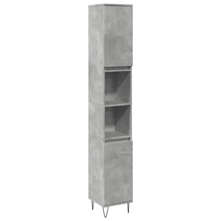 Armoire de salle de bain gris béton 30x30x190 cm - 2