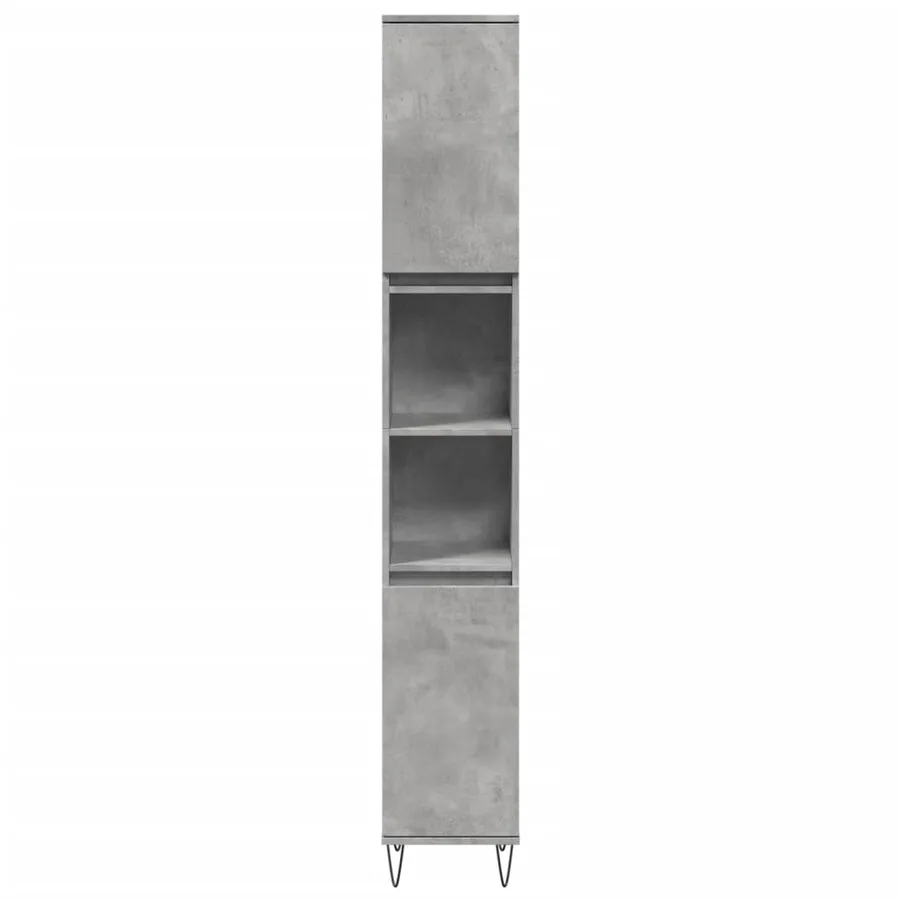 Armoire de salle de bain gris béton 30x30x190 cm - 4