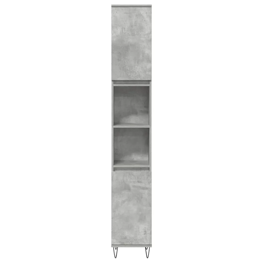 Ensemble de meubles de salle de bain 3 pcs gris béton - 5