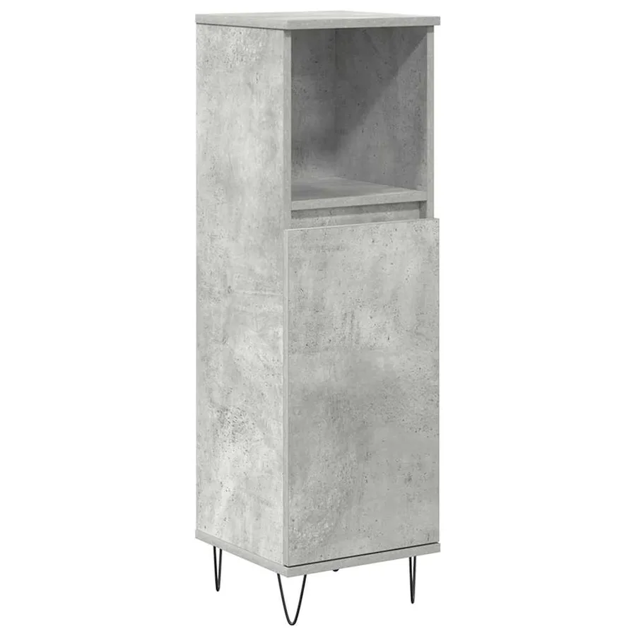 Ensemble de meubles de salle de bain 3 pcs gris béton - 6