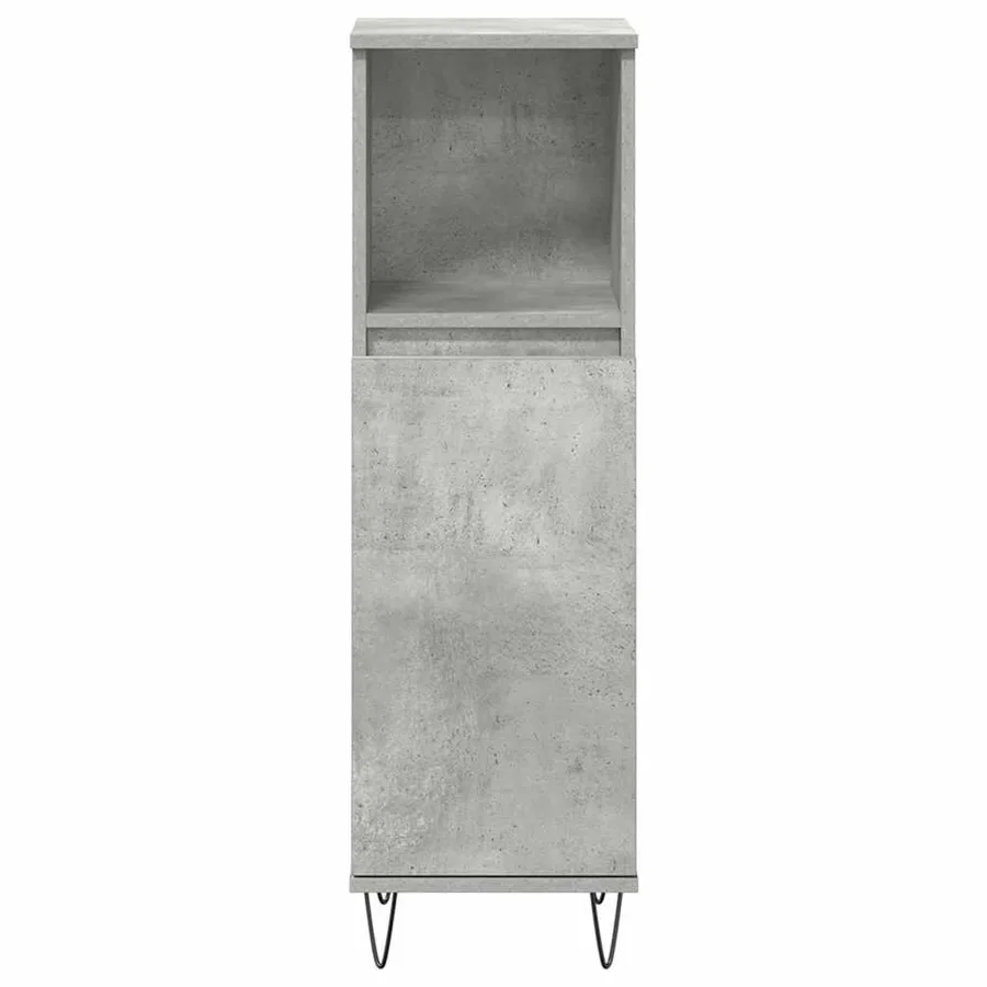 Ensemble de meubles de salle de bain 3 pcs gris béton - 7