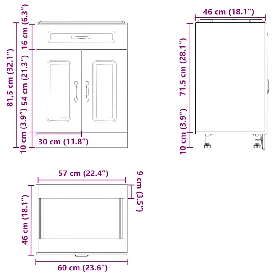 Armoire de cuisine Kalmar blanc bois d'ingénierie - 10