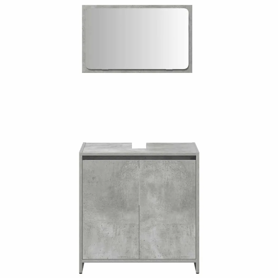 Ensemble de meubles de salle de bain 3 pcs gris béton - 5