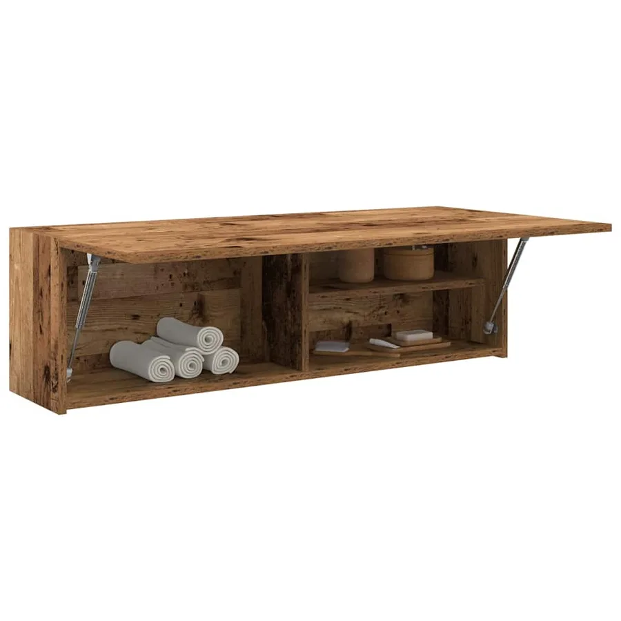 Armoire murale de bain vieux bois 100x25x30cm bois d'ingénierie - 4