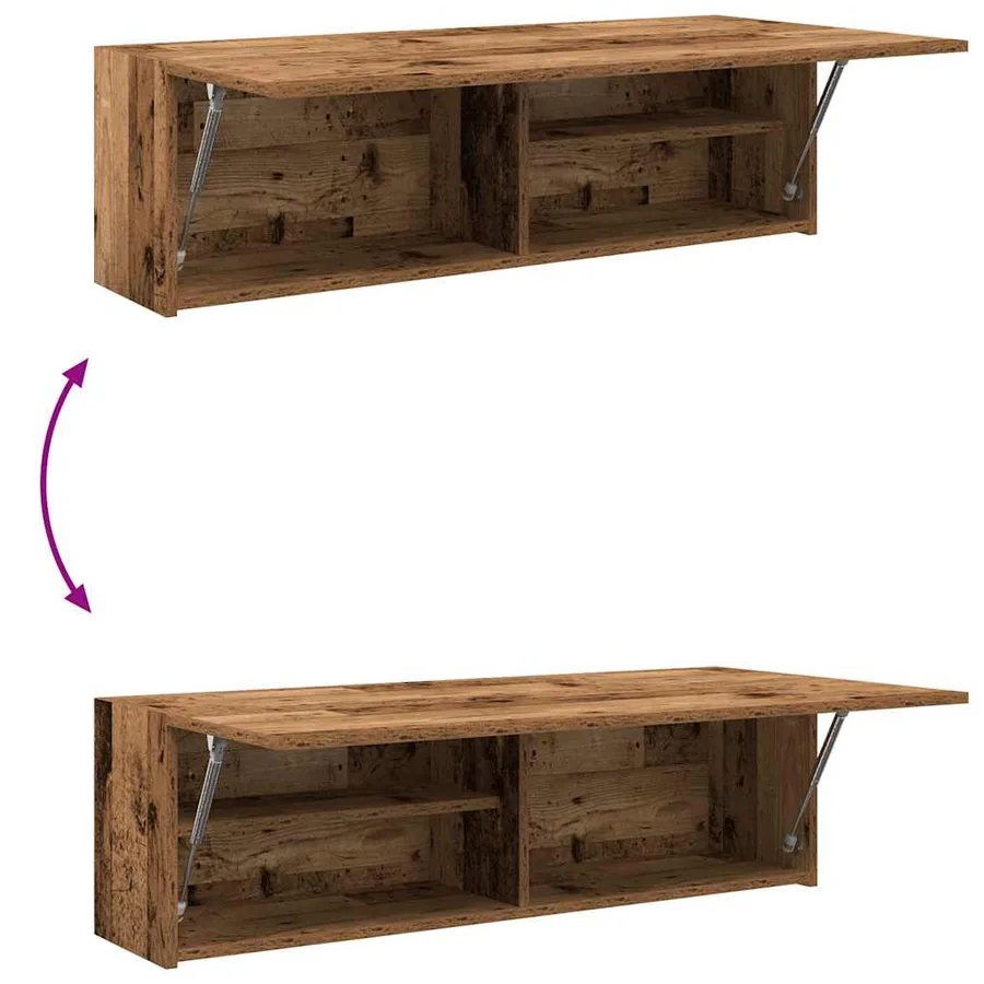 Armoire murale de bain vieux bois 100x25x30cm bois d'ingénierie - 9