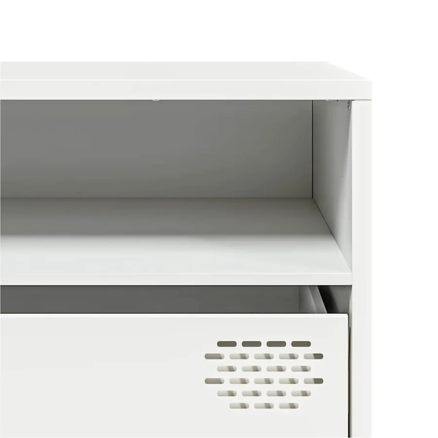 Meuble TV blanc 202x39x43,5 cm acier laminé à froid - 10