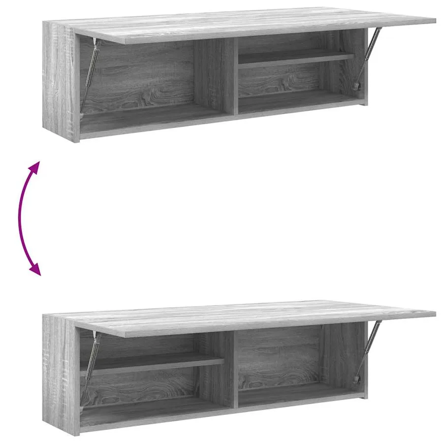 Armoire murale de bain sonoma gris 100x25x30 cm bois ingénierie - 9