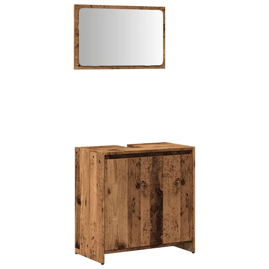 Ensemble de meubles salle de bain 2 pcs bois d'ingénierie - 2