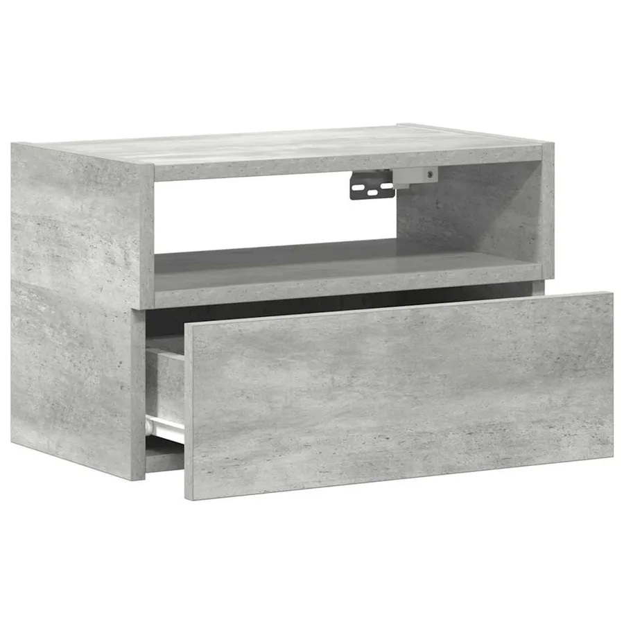 Table de chevet murale gris béton 45x26x28,5 cm - 5
