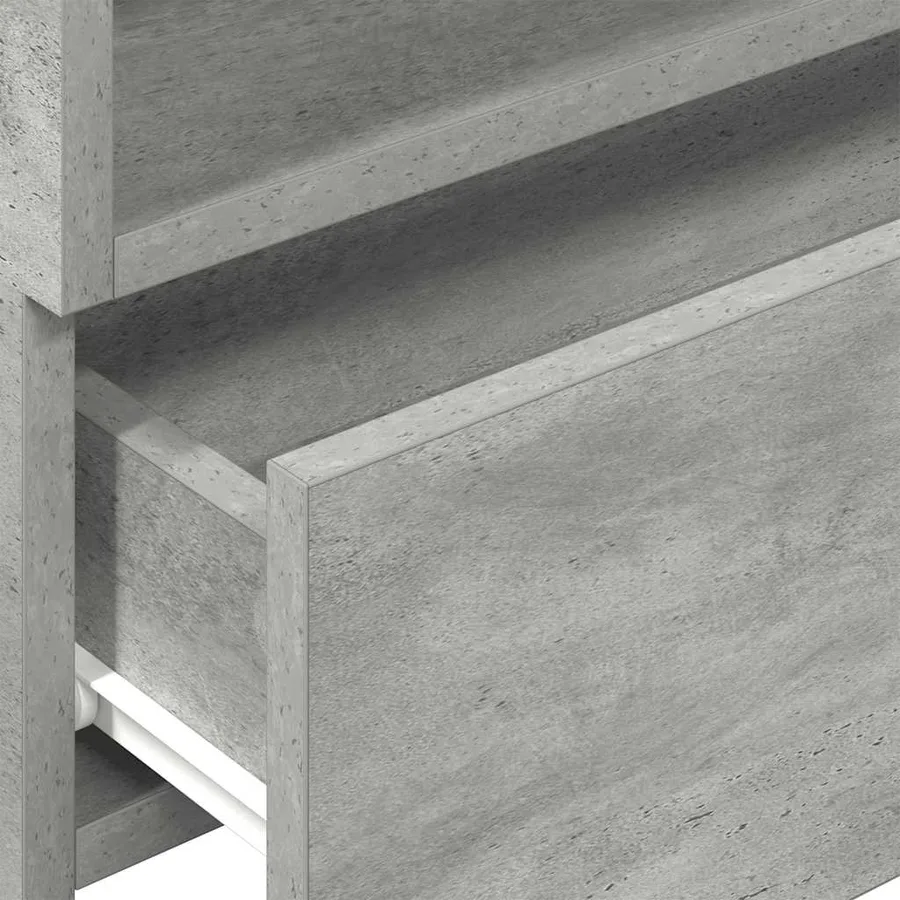 Table de chevet murale gris béton 45x26x28,5 cm - 9