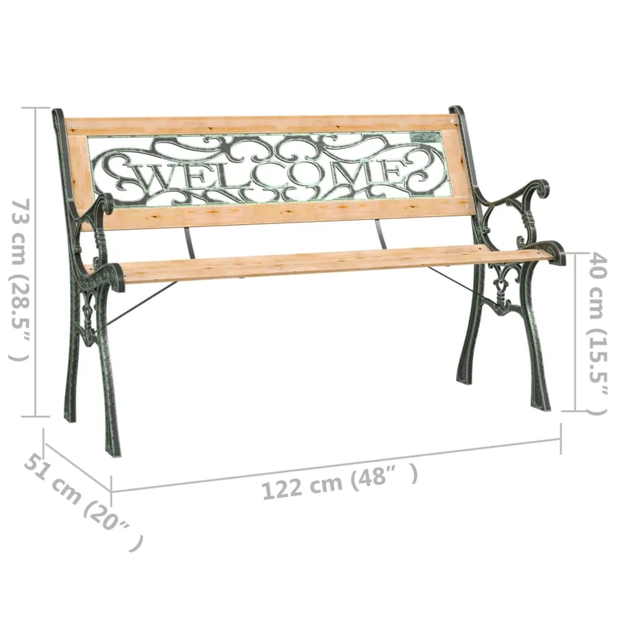 Banc de jardin 122 cm Bois de sapin massif - 8