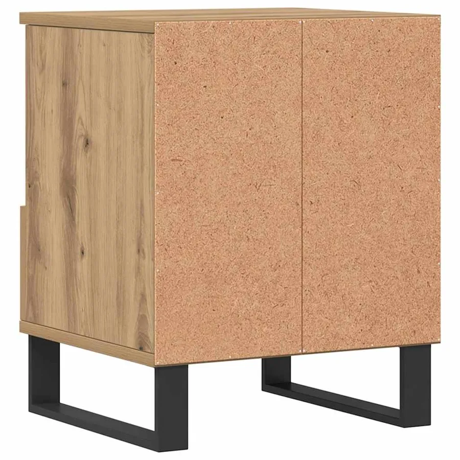 Table de chevet chêne artisanal 40x35x50 cm bois d’ingénierie - 5