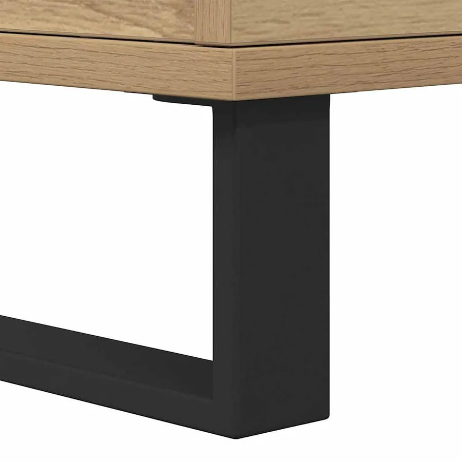 Table de chevet chêne artisanal 40x35x50 cm bois d’ingénierie - 7