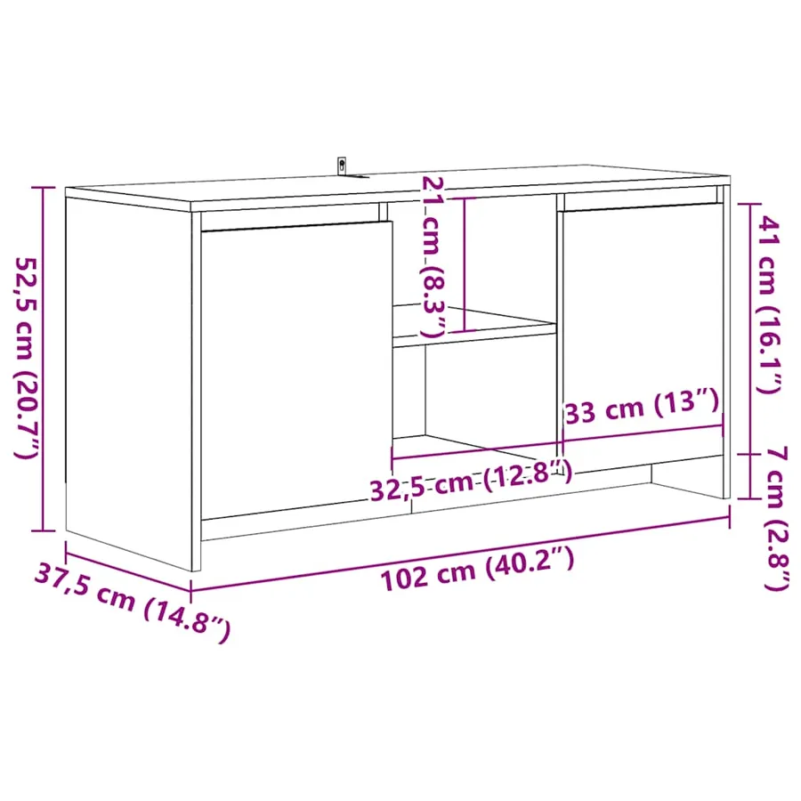Meuble TV vieux bois 102x37,5x52,5 cm bois d'ingénierie - 10
