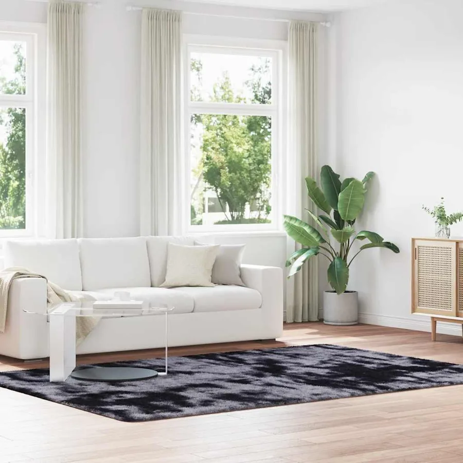 Tapis Shaggy à poils longs NAVARRA gris foncé 200x290 cm