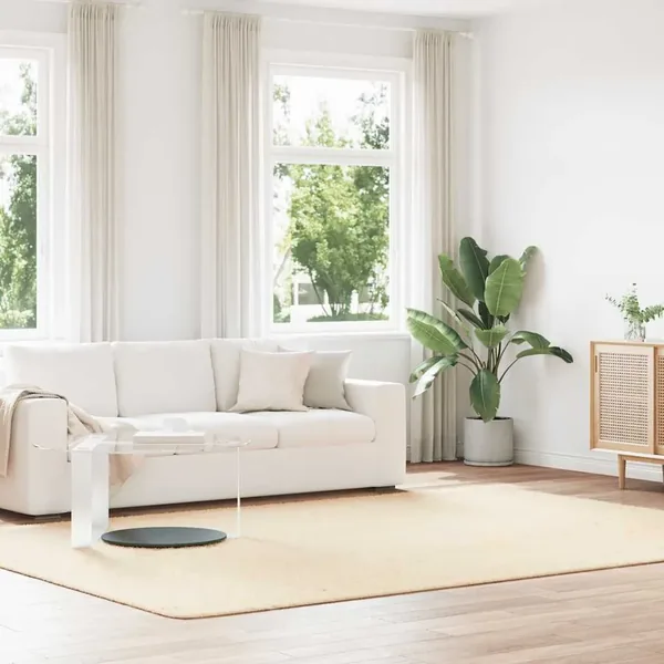 Tapis shaggy à poils longs NAVARRA crème 240x340 cm polyester