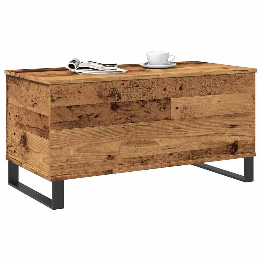 Table basse vieux bois 90x44,5x45 cm bois d'ingénierie - 3