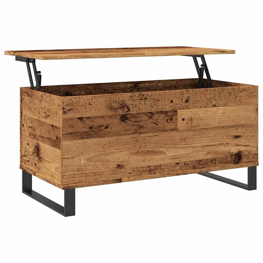 Table basse vieux bois 90x44,5x45 cm bois d'ingénierie - 5