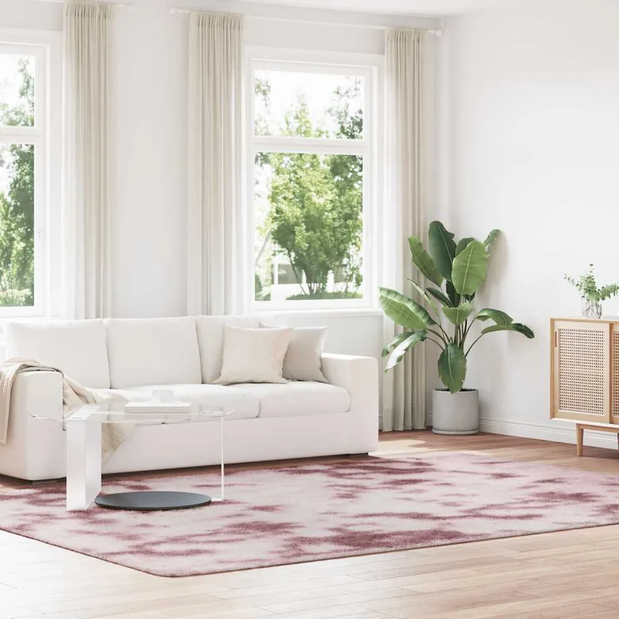 Tapis Shaggy à poils longs NAVARRA rose poudré 240x340 cm