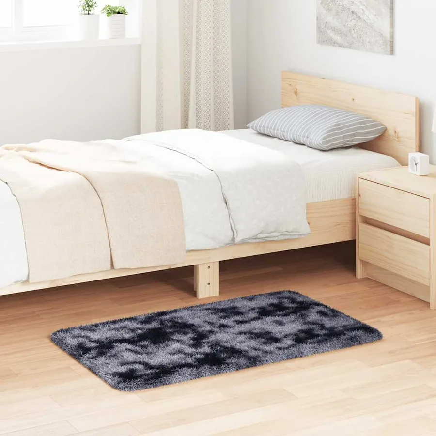 Tapis Shaggy à poils longs NAVARRA gris foncé 60x100 cm