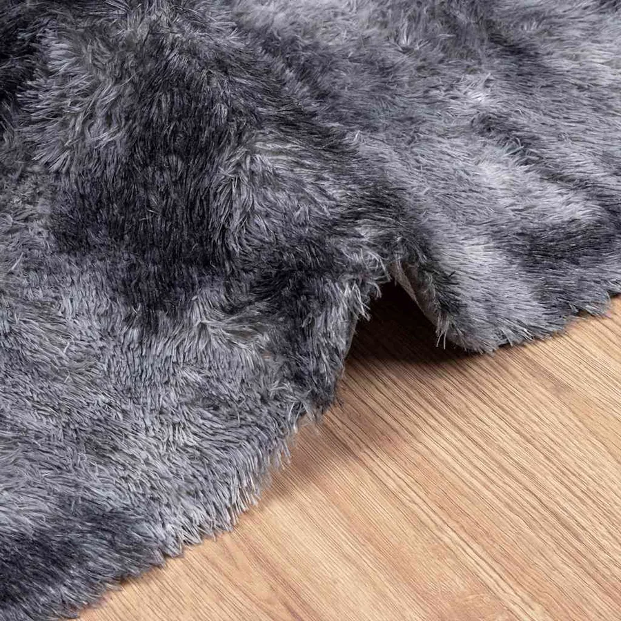 Tapis Shaggy à poils longs NAVARRA gris foncé 60x100 cm - 5