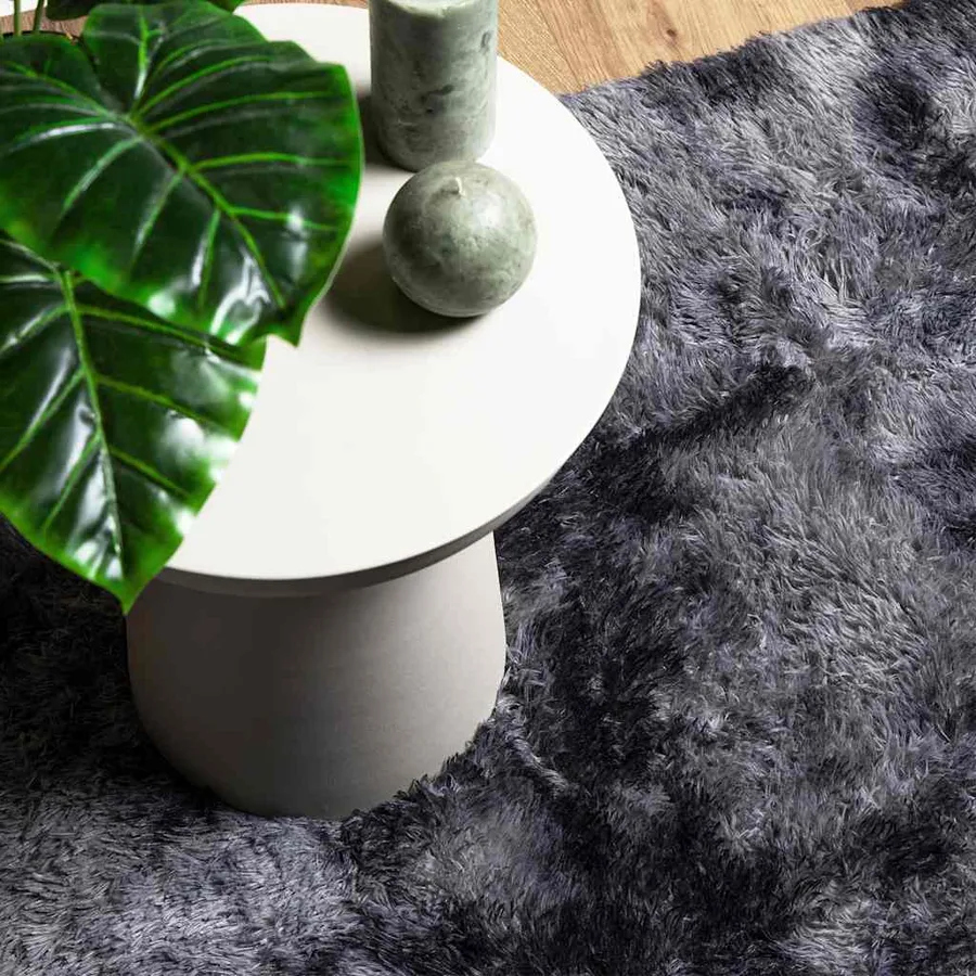 Tapis Shaggy à poils longs NAVARRA gris foncé 60x100 cm - 8