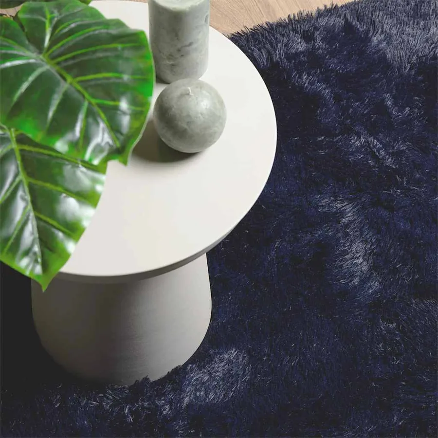 Tapis shaggy à poils longs NAVARRA bleu marine 160x230 cm - 8