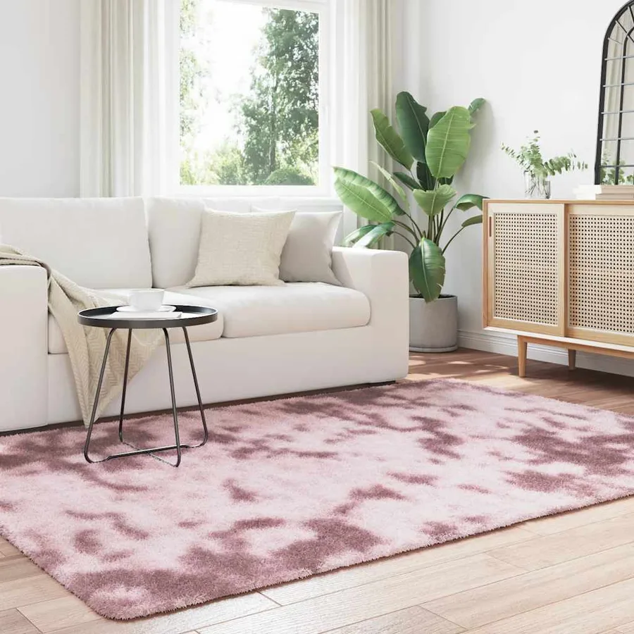 Tapis Shaggy à poils longs NAVARRA rose poudré 160x230 cm - 3