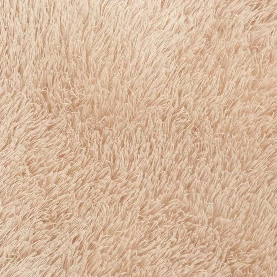 Tapis shaggy à poils longs NAVARRA beige 160x160 cm polyester - 9