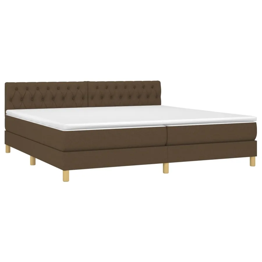 Sommier à lattes de lit matelas et LED Marron foncé 200x200 cm - 3