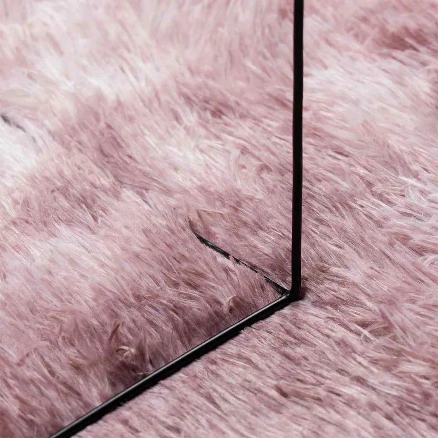 Tapis Shaggy à poils longs NAVARRA rose poudré 200x200 cm - 7