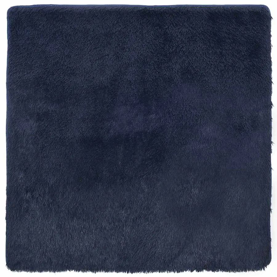 Tapis shaggy à poils longs NAVARRA bleu marine 200x200 cm - 2