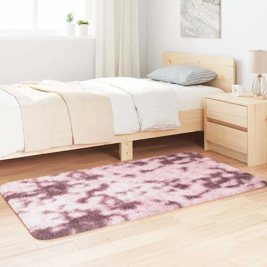 Tapis Shaggy à poils longs NAVARRA rose poudré 80x150 cm - 3
