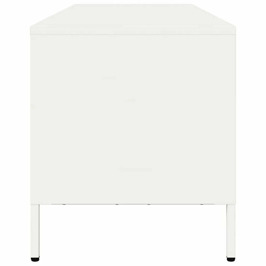 Meuble TV blanc 135x39x43,5 cm acier laminé à froid - 6