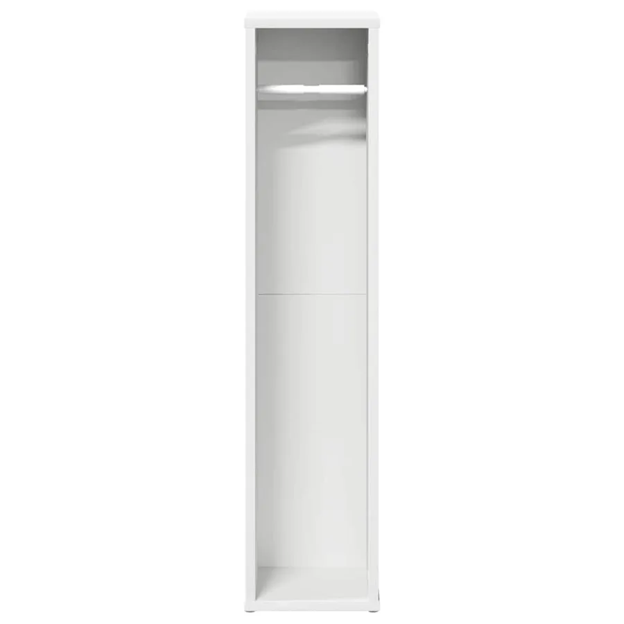 Meuble de salle de bain avec porte-rouleau blanc 20,5x20x90 cm - 4