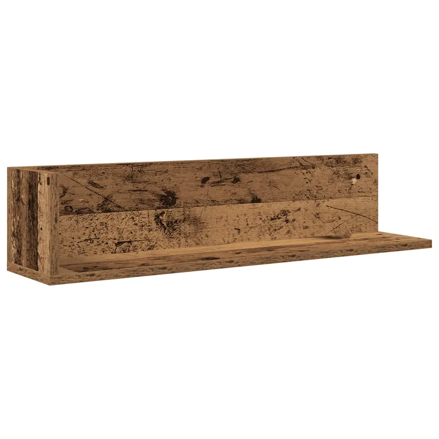 Étagères murales 2pcs vieux bois 75x16,5x16,5cm bois ingénierie - 5