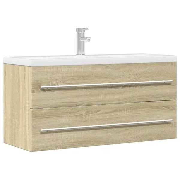 Armoire d'évier Chêne sonoma 100x38,5x48 cm Aggloméré