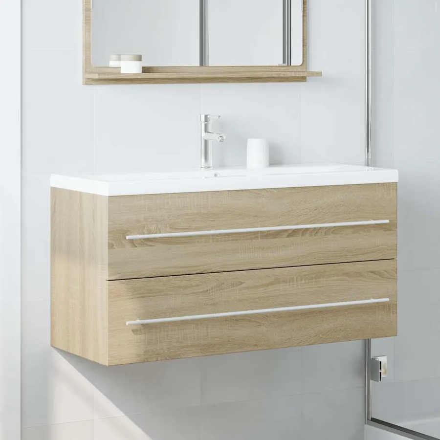 Armoire d'évier Chêne sonoma 100x38,5x48 cm Aggloméré - 3