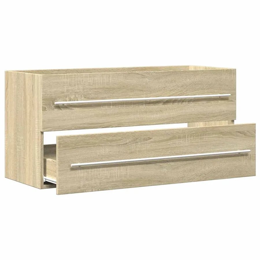 Armoire d'évier Chêne sonoma 100x38,5x48 cm Aggloméré - 5
