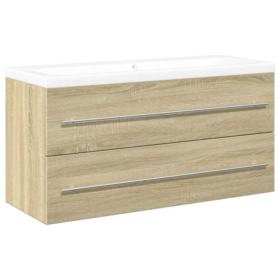 Ensemble de meubles de salle de bain 2 pcs chêne sonoma - 2