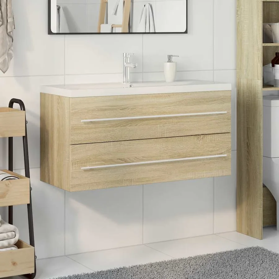 Ensemble de meubles de salle de bain 2 pcs chêne sonoma - 3