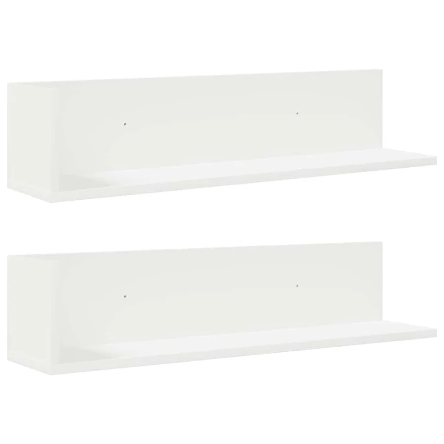 Étagères murales 2 pcs blanc 75x16,5x16,5 cm bois d'ingénierie - 2