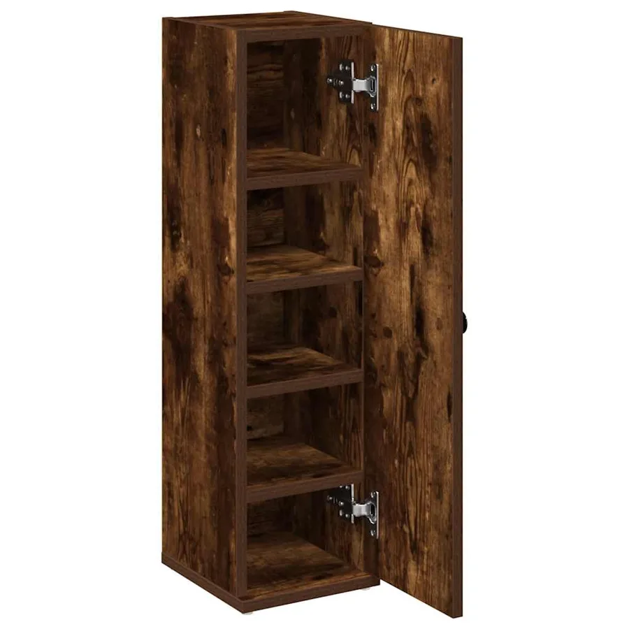 Meuble de salle de bain avec porte-rouleau chêne fumé - 5