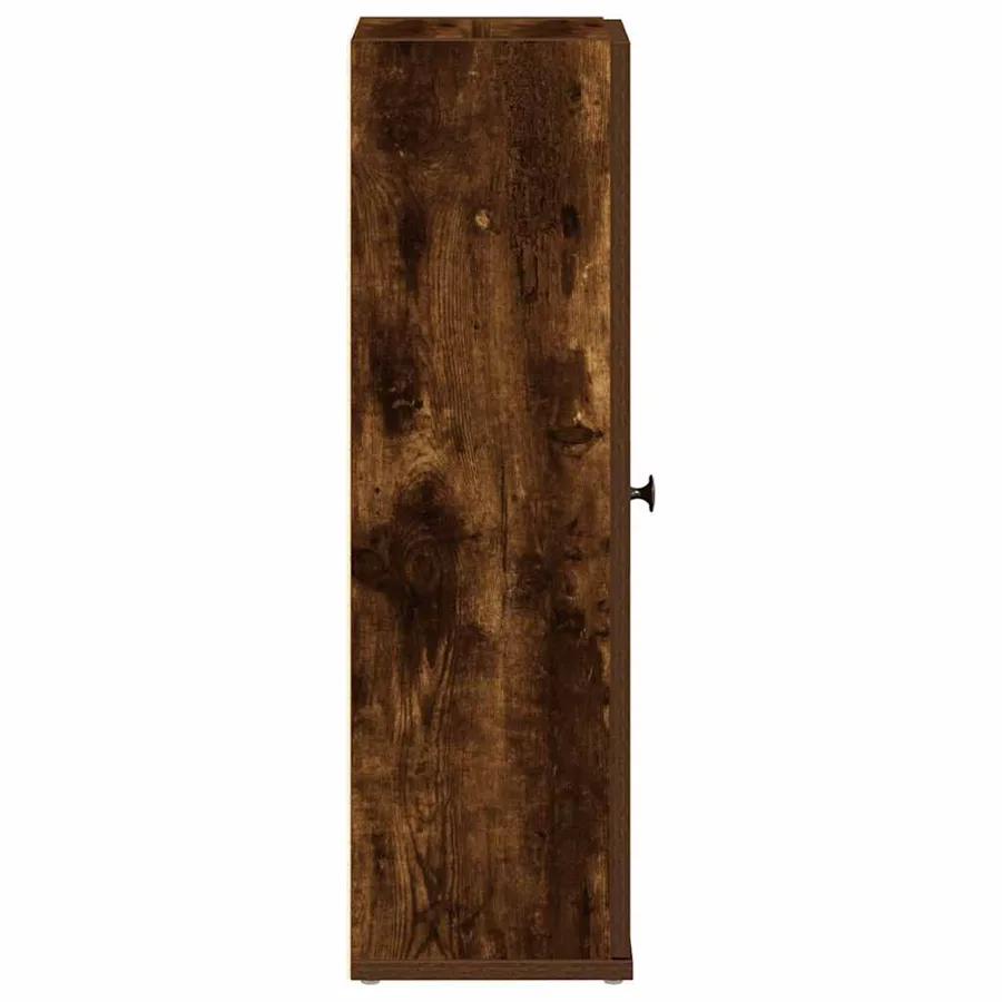 Meuble de salle de bain avec porte-rouleau chêne fumé - 6
