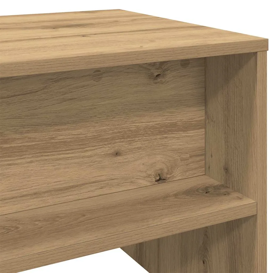 Meuble TV chêne artisanal 100x40x40 cm bois d'ingénierie - 7