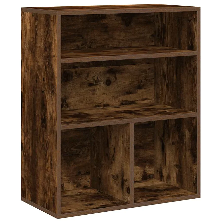 Bibliothèque chêne fumé 60x30x71,5 cm bois d'ingénierie - 2