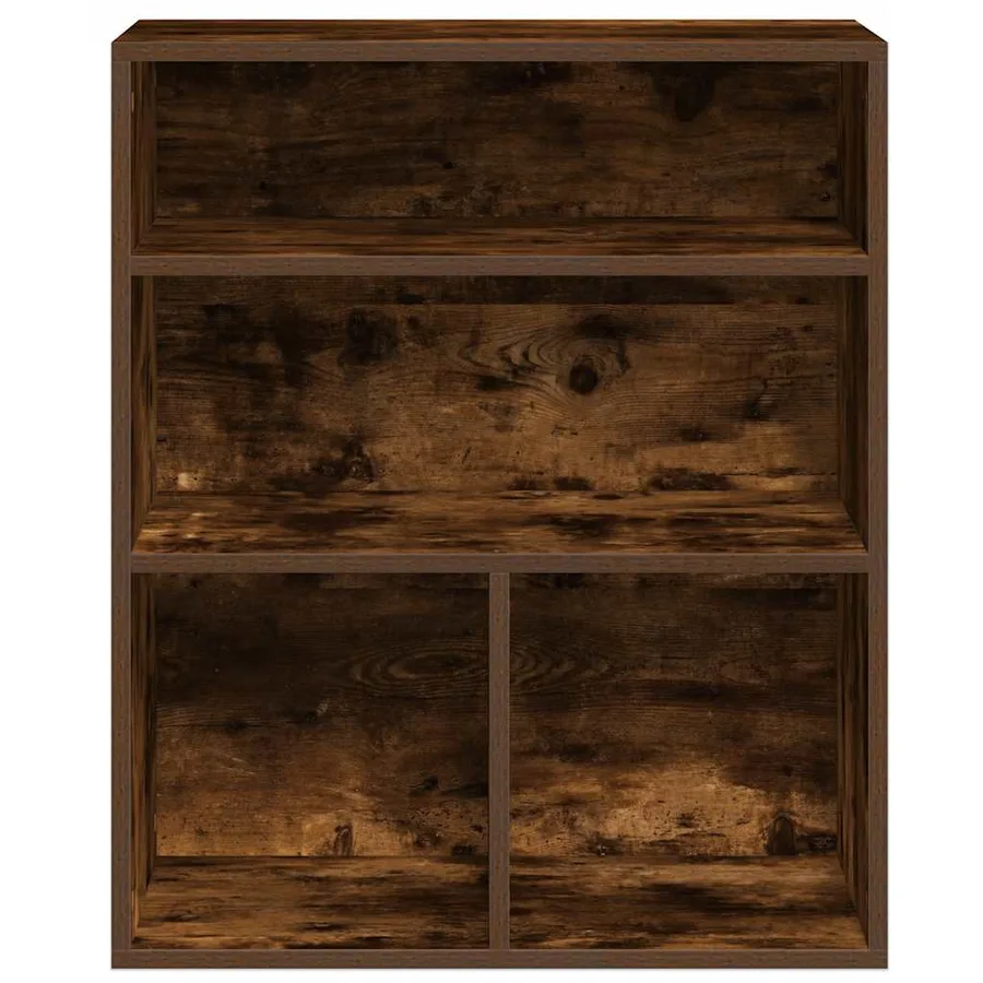 Bibliothèque chêne fumé 60x30x71,5 cm bois d'ingénierie - 4